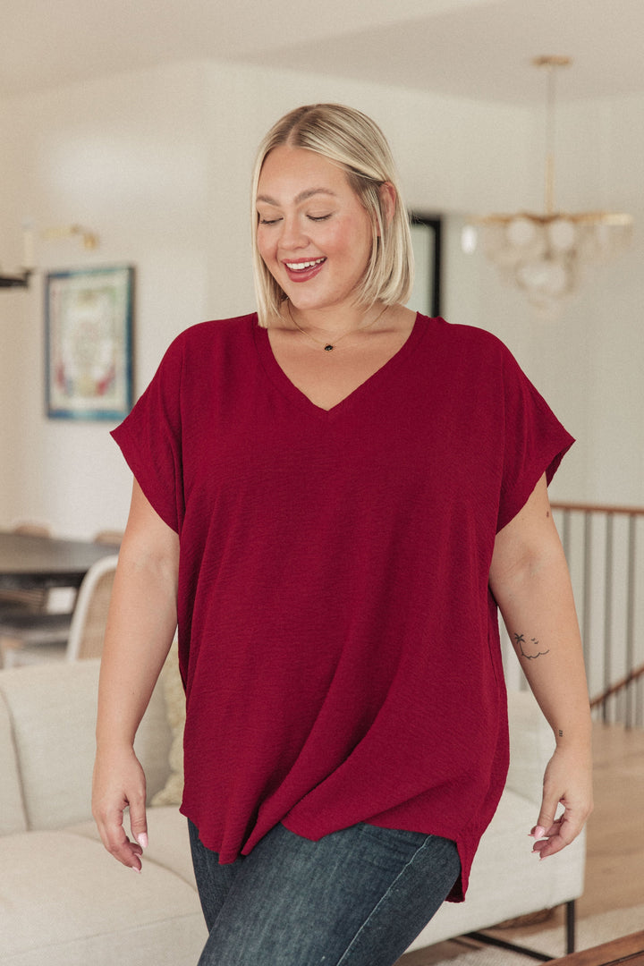 Womens - Very Much Needed V-Neck Top In Wine