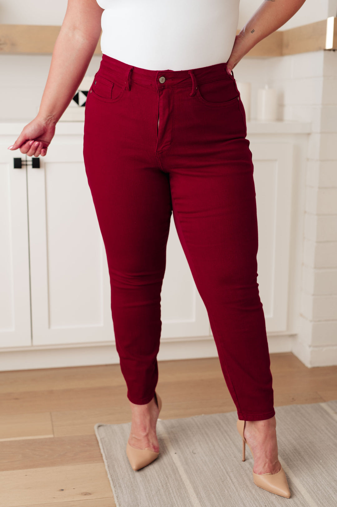 Womens - Wanda High Rise Control Top Skinny Jeans Scarlet