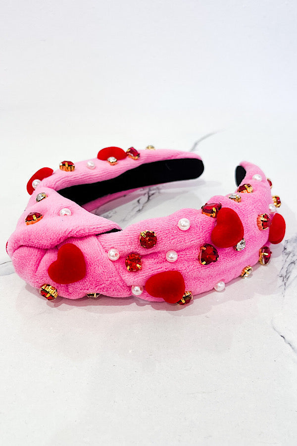 WS 600 Accessories - Pink Plush Heart Headband