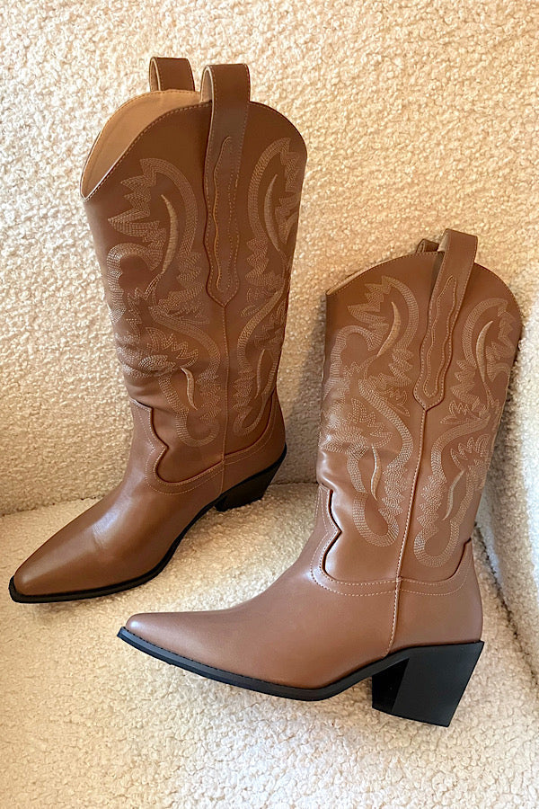 WS 610 Shoes - Dolly Brown Western Boots