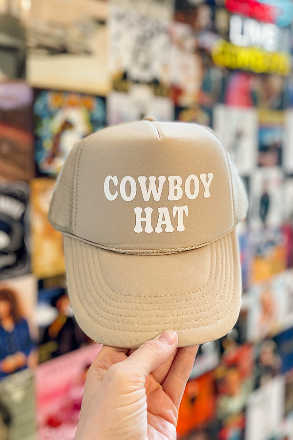 WS 620 Hats - Cowboy Hat Tan Trucker Hat