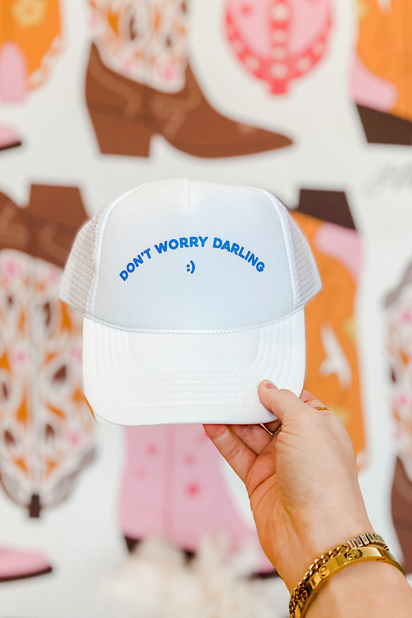 WS 620 Hats - Don't Worry Darling White Trucker Hat