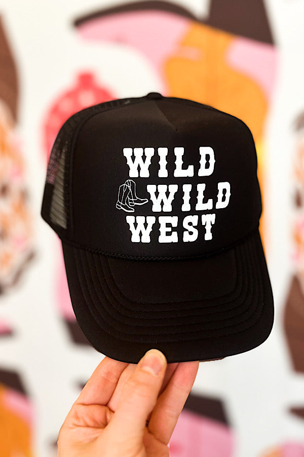 WS 620 Hats - Wild Wild West Black Trucker Hat
