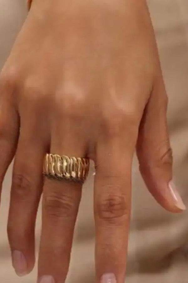 WS 630 Jewelry - Natural Elements Chunky Gold Ribbed Ring
