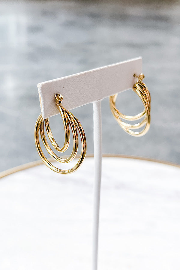 WS 630 Jewelry - Natural Elements Triple Threat Gold Hoop
