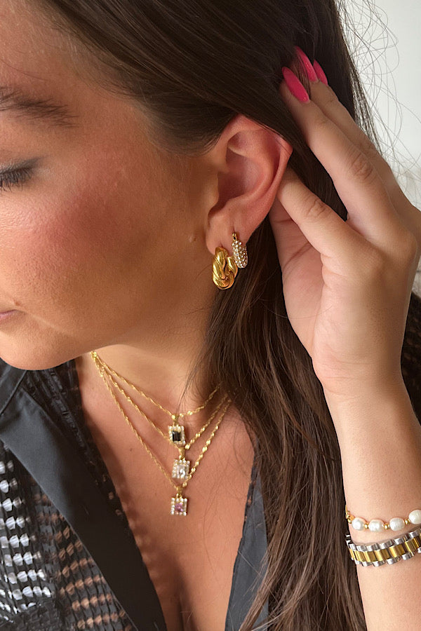 WS 630 Jewelry - Natural Elements Twist Gold Hoop Earrings
