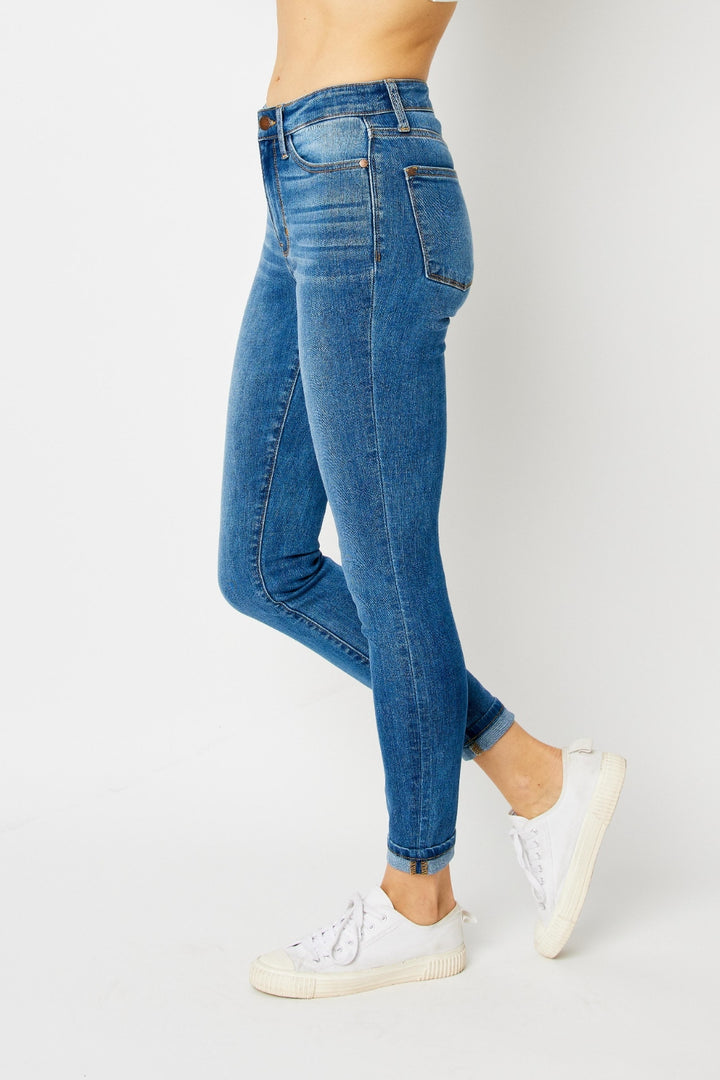 Judy Blue Full Size Cuffed Hem Skinny Jeans