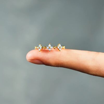 925 Sterling Silver Inlaid Zircon Flower Ring-Ever Joy