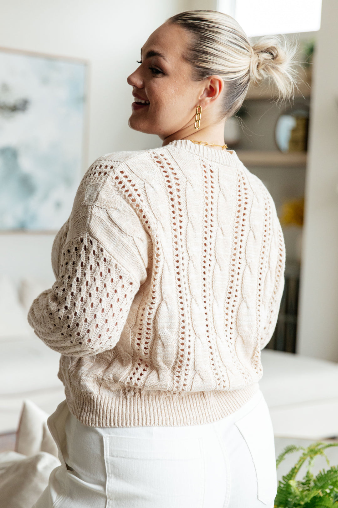 A Note of Thanks Cable Knit Sweater-Ever Joy