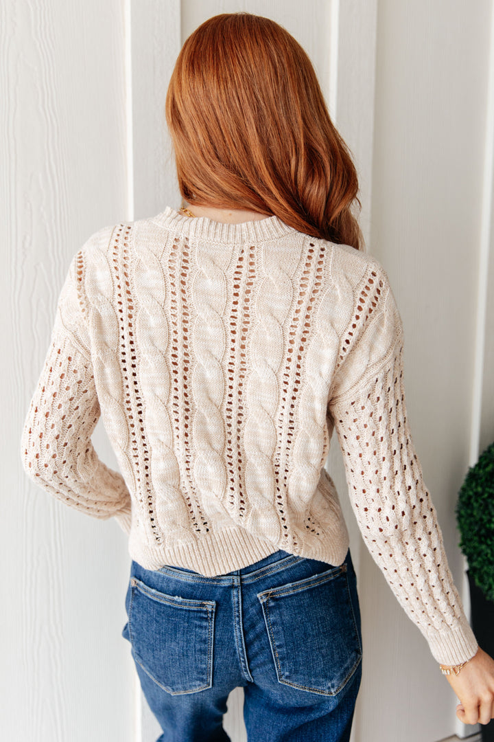 A Note of Thanks Cable Knit Sweater-Ever Joy