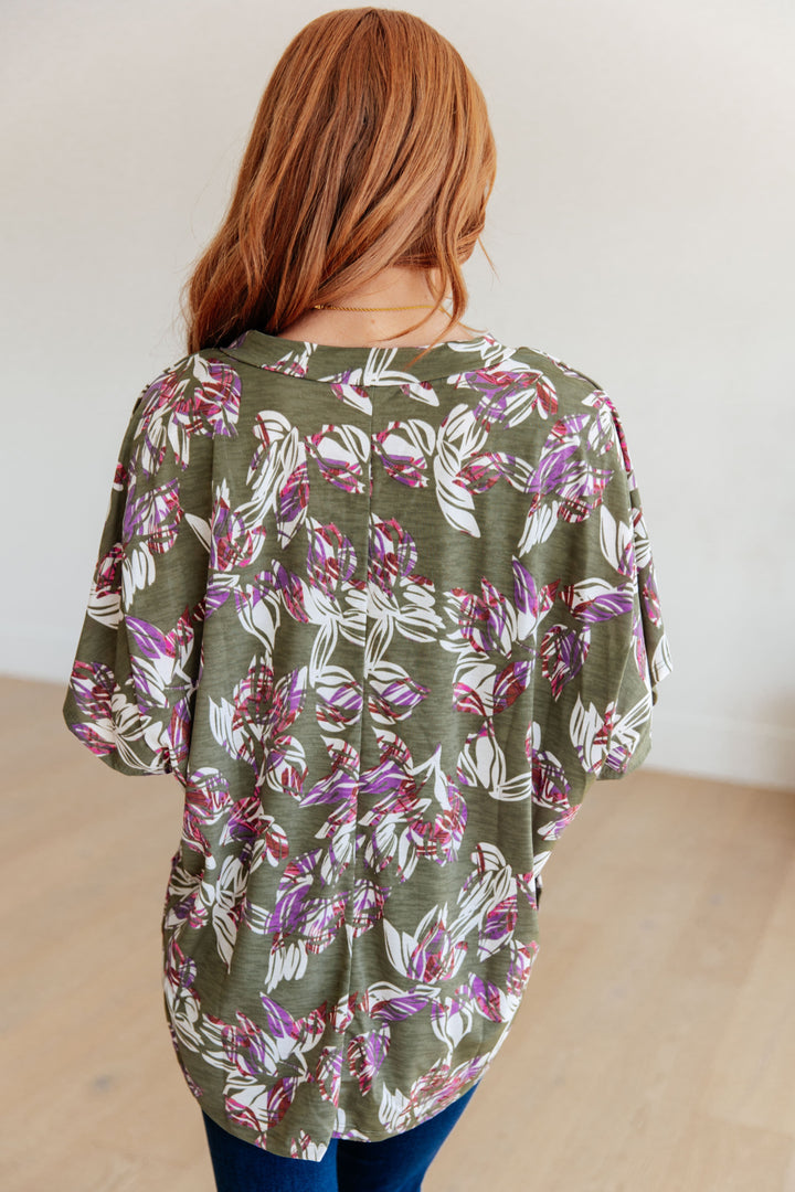 Flower Girl Floral V-Neck Top