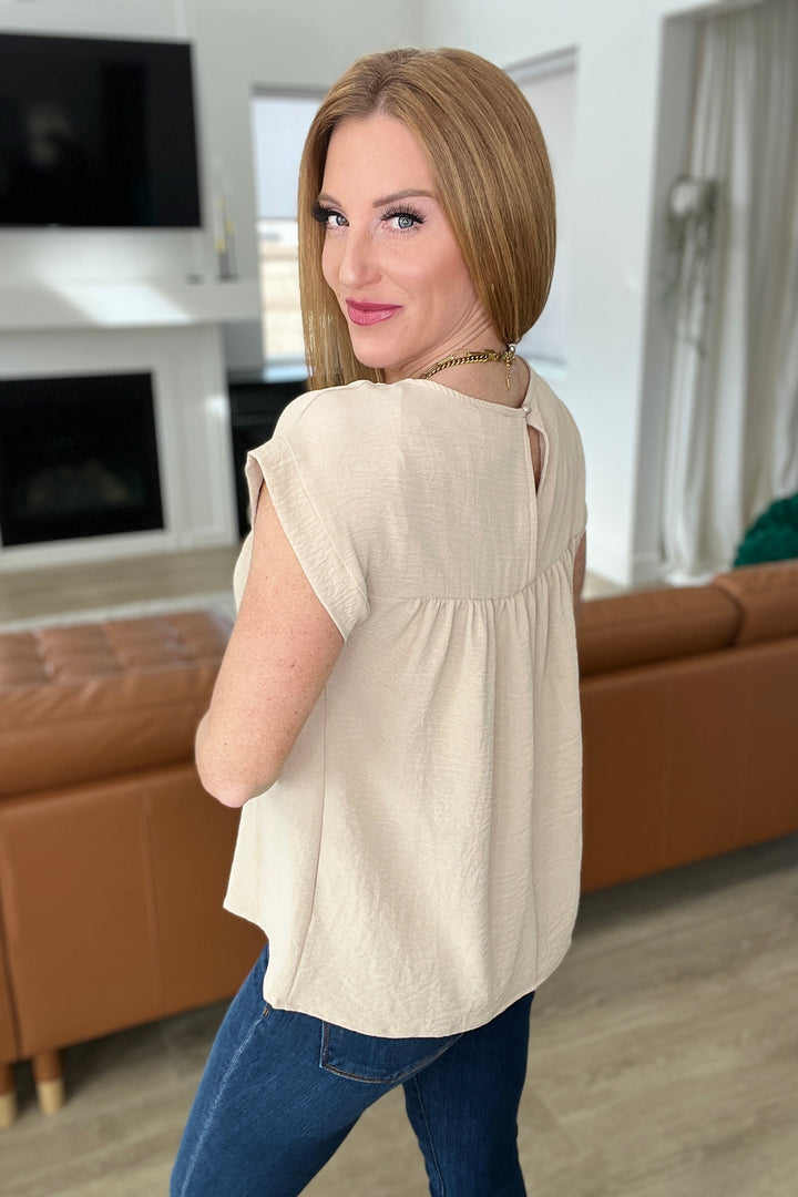 Airflow Babydoll Top in Taupe-Ever Joy