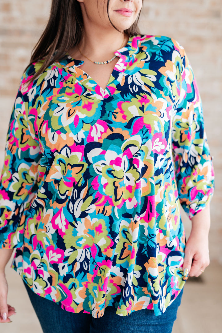 Lizzy Top in Neon Floral