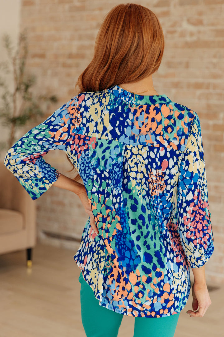 Lizzy Top in Royal Abstract