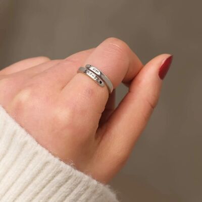925 Sterling Silver Engraved Bypass Ring-Ever Joy