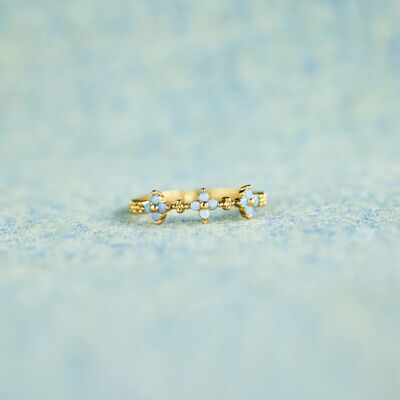 925 Sterling Silver Inlaid Zircon Flower Ring-Ever Joy
